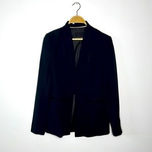 BANANA REPUBLIC Black Buttonless Open‎ Front Blazer w/ Pockets Sz 4